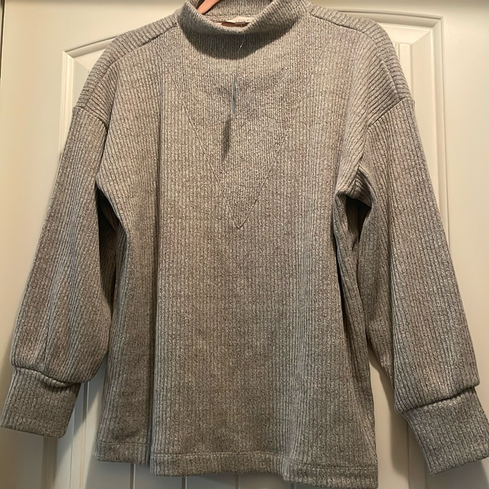 Loft Dove Gray Mock Neck Sweater